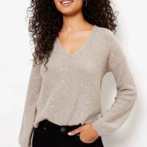 LOFT - Women's Sequin Double V Sweater